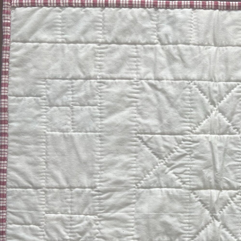 Handmade Hand Stitched Patchwork Quilt Table Topper / Wall Hanging Handcrafted - Picture 14 of 14